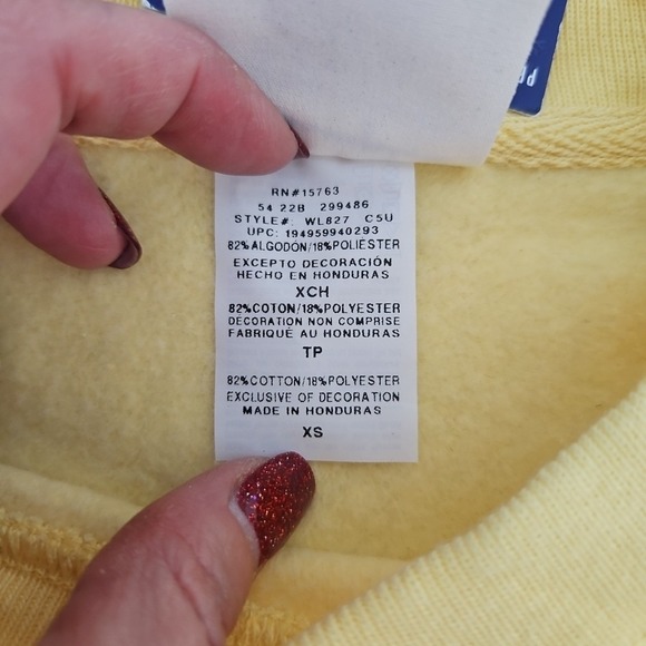 CHAMPION WOMEN'S YELLOW REVERSE WEAVE CROPPED SWEATSHIRT SIZE XS Oversized READ - Picture 9 of 12